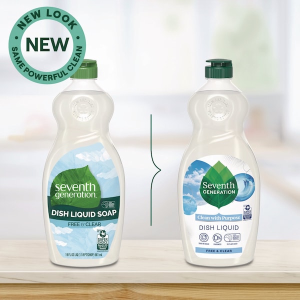 Seventh Generation Natural Dishwashing Liquid, Free and Clear, 19 oz Bottle 10732913449863 - main